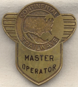 Continental Trailways Master Operator Badge