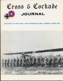 Winter 1980 "Cross & Cockade" Journal Vol. 21 No. 4 Society of WWI Aero Historians