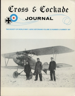 Summer 1981 "Cross & Cockade" Journal Vol. 22 No. 2 Society of WWI Aero Historians