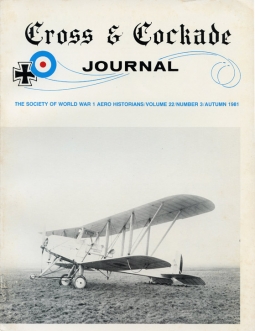 Autumn 1981 "Cross & Cockade" Journal Vol. 22 No. 3 Society of WWI Aero Historians