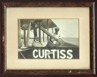 Great Pre-WWI ca 1912 - 1915 Photograph of Curtiss Seaplane in Original Period Frame