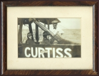 Great Pre-WWI ca 1912 - 1915 Photograph of Curtiss Seaplane with a Woman Pilot in Period Frame