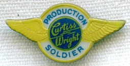 WWII Curtiss-Wright Production Soldier Lapel Stud in Plastic