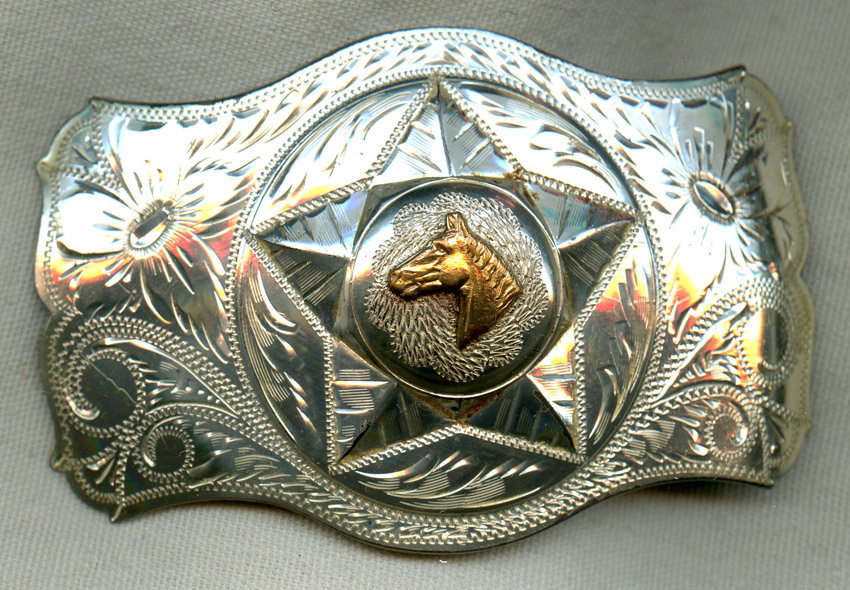 Minty 1940s - 1950s Sterling Silver Cowboy Belt Buckle by Irvine ...
