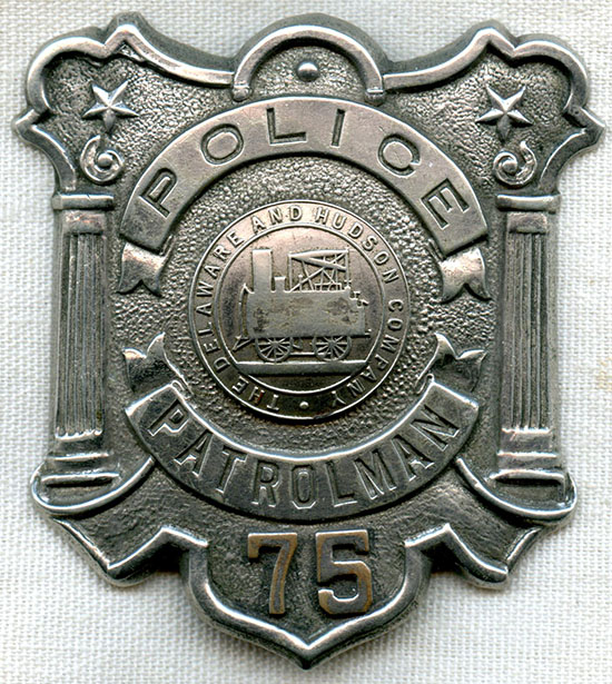 Lovely Ca. 1910's Delaware & Hudson Railroad Police Badge: Flying Tiger ...