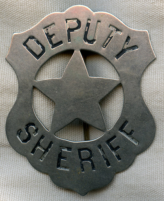 1880s - 90s HUGE Old West Stock Deputy Sheriff Circle Star Cut Out ...