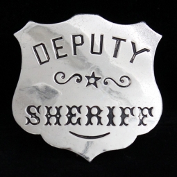 Wonderful 1890's Old West Stock Deputy Sheriff Shield Badge with Great Hand-Stamped Details