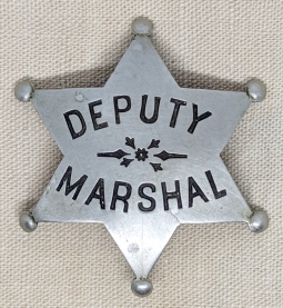 Great Old West Ca 1900s Deputy Marshal 6 Point Star Badge