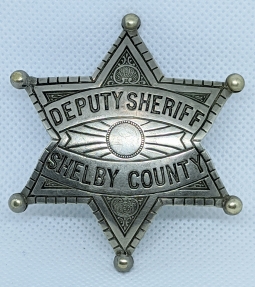 Nice Old 1890s-1900s Shelby County Iowa Deputy Sheriff Badge