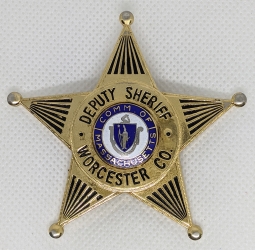 Ca 1980's Worcester Co., Mass. Deputy Sheriff Badge