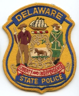 1960s Delaware State Police Patch on Wool Felt Small