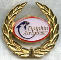 1994 Dolphin Airlines Pilot Hat Badge 1st Issue