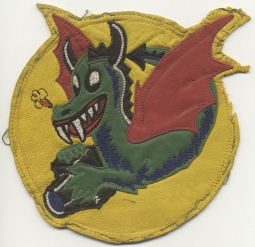 Rare Leather Squadron Patch for US 22nd Photo Reconnaissance Squadron 5/7th Group, 8th AF (UK-Made)