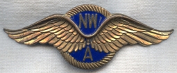 Early 1950s Northwest Airlines Pilot Hat Badge 2nd Issue