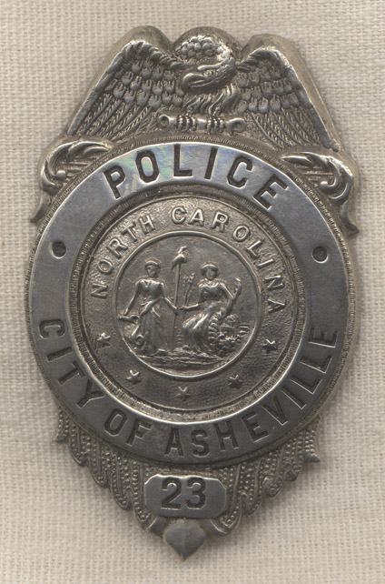 Early Asheville, North Carolina Police Badge: Flying Tiger Antiques ...