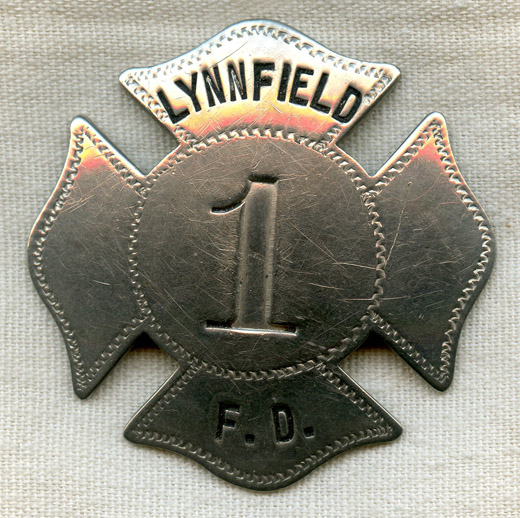 Circa 1900 Lynnfield, Massachusetts Fire Department Badge: Flying Tiger ...