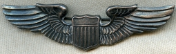 Scarce Early WWII USAAF Pilot Wing by Orber. Early Wartime 'Issue' with "Orber" Removed from Die