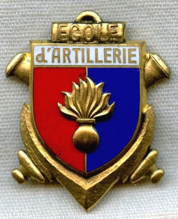 Post-WWII French Artllery School (Ecole d'Artillerie) Foreign Legion Badge