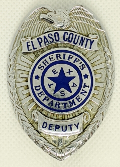 Beautiful 1940's El Paso County, Texas Deputy Sheriff Badge by L. A. Stamp & Stationery Company