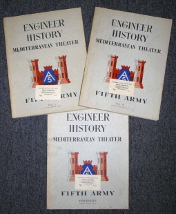 Rare 3 Volume Set of WWII "Engineer History 5th Army Mediterranean Theater" Italian Campaign History