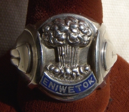 Ultra Rare Circa 1950 Eniwetok Atoll Atomic Tests Man's Sterling Silver Ring