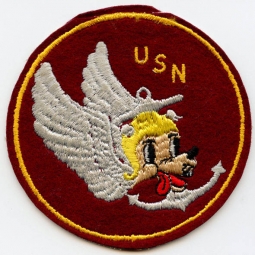 Extremely Rare USN Catapult Unit V-1 Patch as Worn on USS Leyte 1949-1950