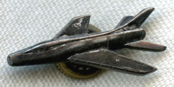 Sterling Late 1950s-Early 1960s USAF F-100 Pilot Qualification Lapel Pin for the Super Sabre Jet