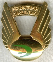 Early 1960s Frontier Airlines Pilot Cap Badge 2nd Issue