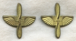 Beautiful 1930's - WWII Finnish Air Force Officer's Winged Propeller Branch of Service Insignia