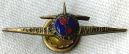 WWII Era Fletcher Aviation Co. Lapel Pin in Shape of Oncoming Aircraft