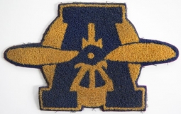 BEING RESEARCHED - Large Chenille "A", Wheel & Wing Squadron Patch -NOT FOR SALE UNTIL IDENTIFIED