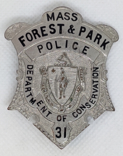 Extremely Rare 1930's Massachusetts Forest & Park Police Badge, #31