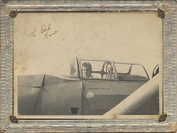 WWII Framed Photo of Navy Pilot Signed "To Dad Gene"