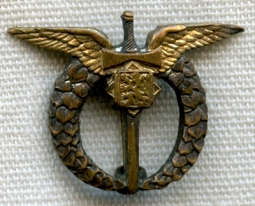 Rare Circa 1939 - 1940 French Made Czechoslovakian Pilot Lapel Badge