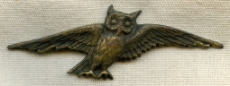 BEING RESEARCHED - Unidentified WWI Owl Hat Badge French (?) - NOT FOR SALE UNTIL IDed