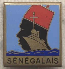 RARE Free-French Destroyer-Escort Senegalais US-Made Ship Badge