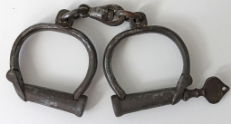 1860's Civil War Era Froggatt Darby Handcuffs #36 with Matching Key