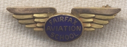 Gold-Filled 1930s-WWII Fairfax Aviation School Lapel Wing