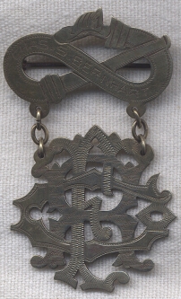 Great, Named Ca. 1900 Coin Silver Suspension Badge for the Rainbow Fire Company of Reading, PA