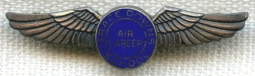 Sterling 1940s Grace Downs Air Career School Graduation Wing - Rare to Find This Early!