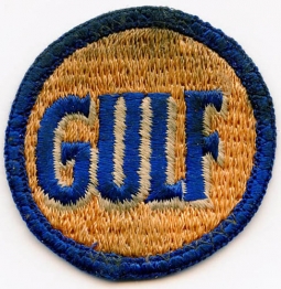 Vintage 1930s Gulf Gas Station Attendant Embroidered Hat Badge