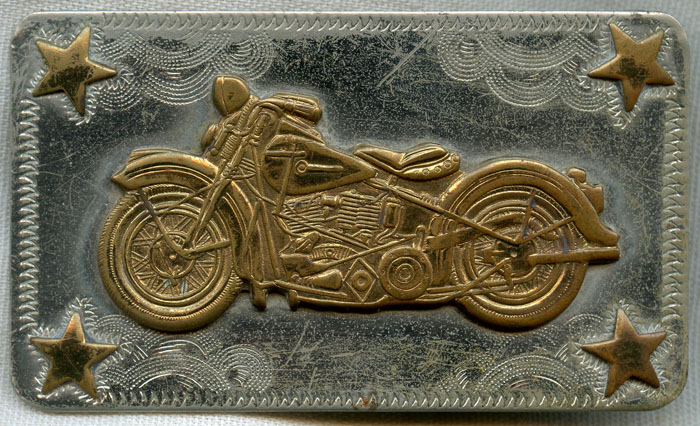 Early 1950s Harley Davidson Belt Buckle In Nickeled Silver No Longer 