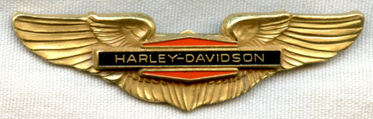 Scarce 1960s Harley-Davidson Rider's Wing with 'Mod' Logo: Flying Tiger