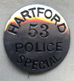 Circa 1900's - 1910's Hartford Connecticut Special Police Badge
