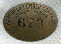 WWII Hercules Powder Company Oval Badge #670