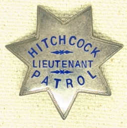 Beautiful 1920s Sterling Silver Hichcock Patrol (Oakland, CA) Lt. Mini 7 point Star Badge Lapel Size