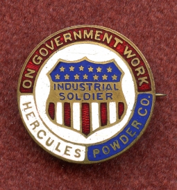 Beautiful & Rare WWI Hercules Powder Co. War Worker Enameled Service Pin.