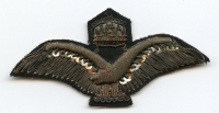 Beautiful 1930s-WWII Bullion Hungarian Air Force Officer Hat Badge