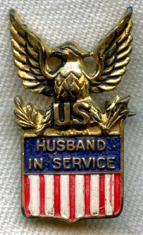 WWII Gold Sterling Husband-in-Service Pin by Coro