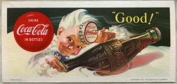 Lovely 1953 Coca-Cola Advertising Ink Blotter featuring Sprite Boy